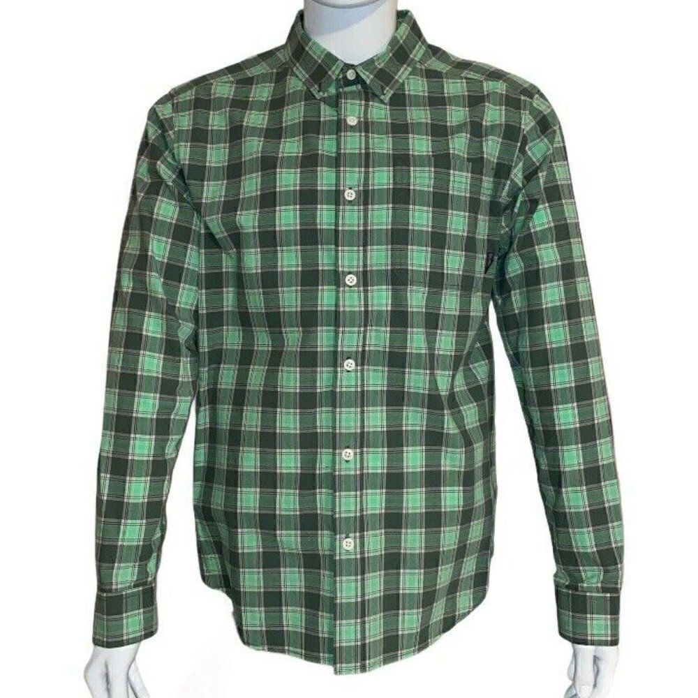 Columbia Green Plaid Long Sleeve Button Down Shirt